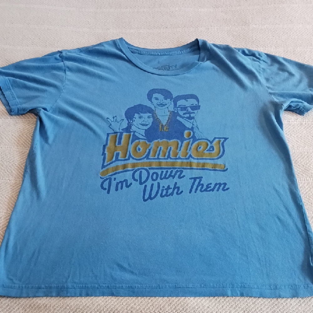 VTG Homie Blue Graphic Tee - Short Sleeve You Look Good Sucker